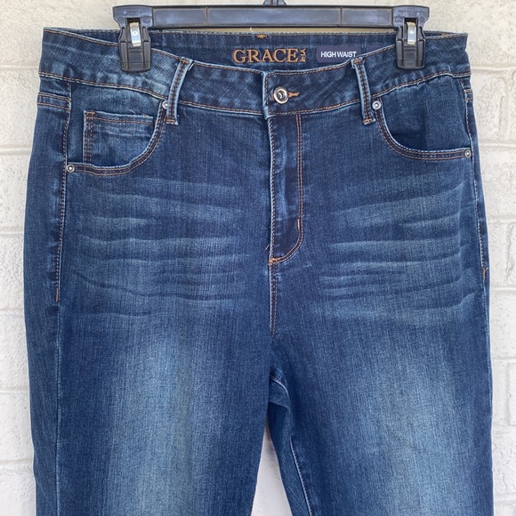 Grace in LA High Waist Star Sequins Flare Jeans 33 - Picture 3 of 9